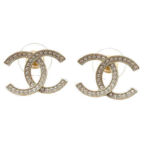 chanel classic crystal earrings|其他.